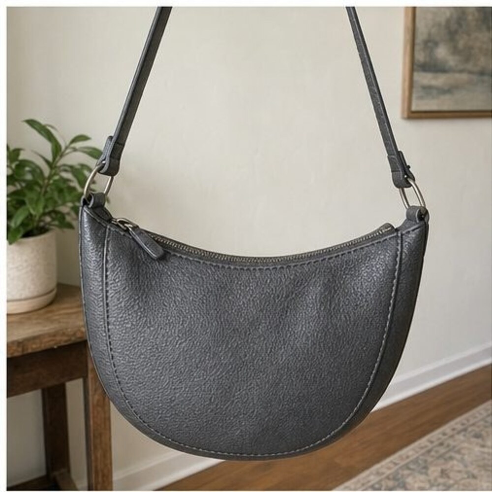 Stone Suede Crossbody Bag